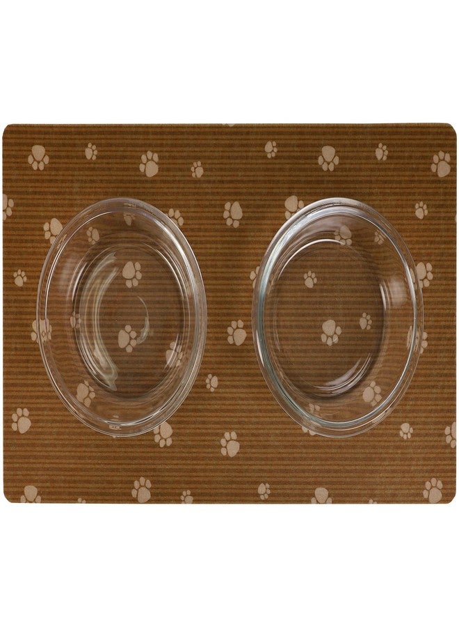 Drymate PP1220BNSTP Pet Bowl Placemat - 12" x 20", Brown Paws - Image 3